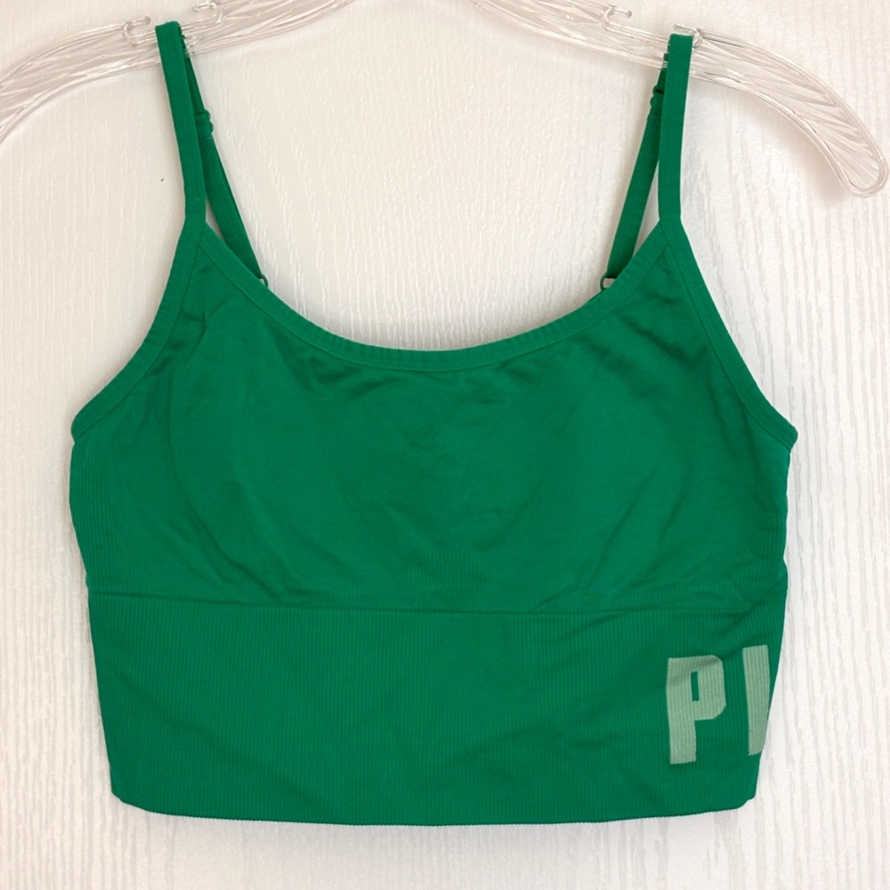 Victoria's Secret Pink Active Sports Bra Seamless Lightly Lined Green Size M-DD